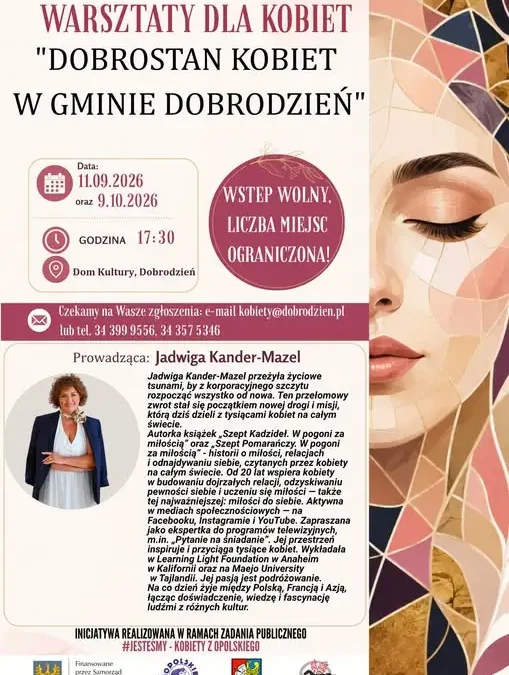 Warsztaty dla kobiet w Dobrodzieniu – zadbaj o swój dobrostan