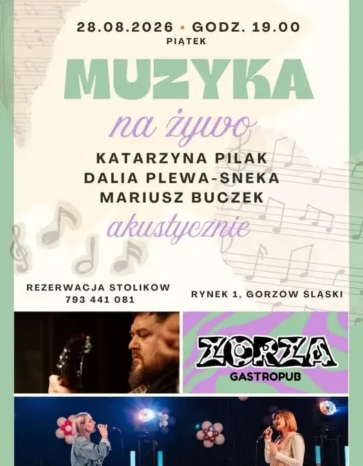 Akustyczny wieczór w ogródku Zorzy – ostatni letni piątek z muzyką na żywo