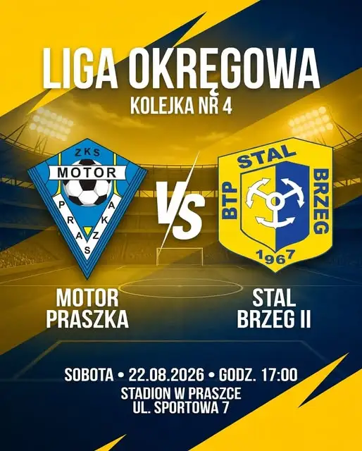 Motor Praszka w sobotę podejmuje Stal Brzeg II w 4. kolejce Ligi Okręgowej