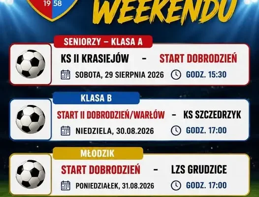 Weekend pełen piłkarskich emocji – trzy mecze drużyn Startu Dobrodzień