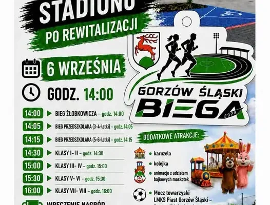 Gorzów Śląski zaprasza na wielkie otwarcie stadionu i biegi 6 września