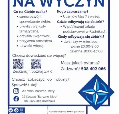 Harcerze zapraszają na otwartą zbiórkę w Łazach – przygoda czeka!