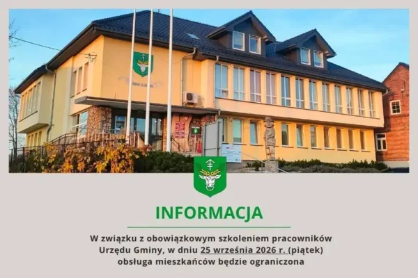 Urząd Gminy Rudniki: 25 września obsługa mieszkańców ograniczona