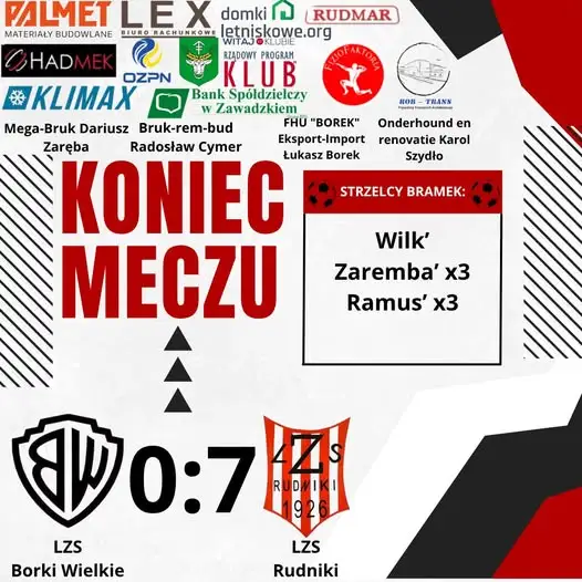 LZS Rudniki wygrywa na wyjeździe, dwa hat-tricki w meczu