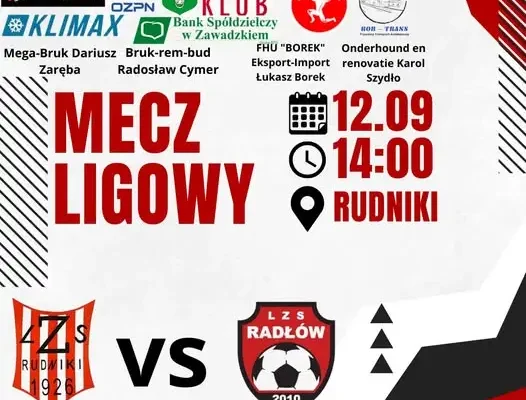 LZS Rudniki zagra u siebie z LZS Radłów. Radłowianie mają komplet punktów