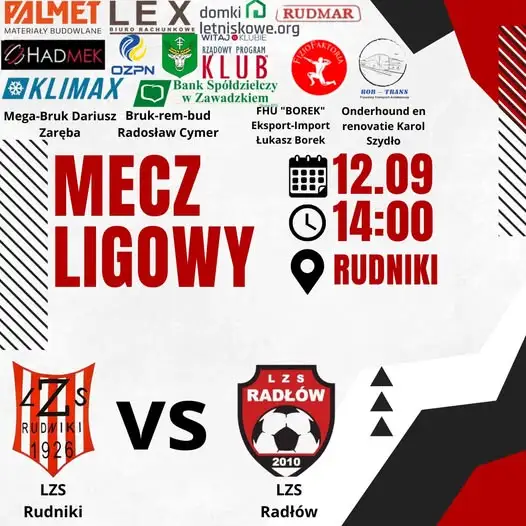 LZS Rudniki zagra u siebie z LZS Radłów. Radłowianie mają komplet punktów