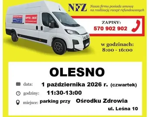 Bezpłatne badanie wzroku w Olesnie – Opto-Bus odwiedzi miejscowość 4 października