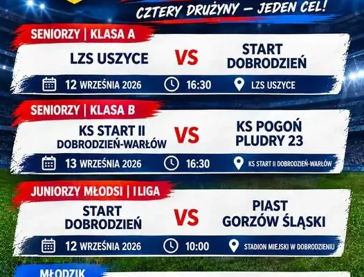 Piłkarski weekend w Dobrodzieniu: Start gra o punkty w czterech meczach