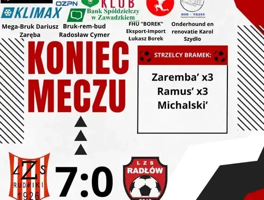LZS Rudniki wygrywa z Radłowem. Dwa hat-tricki w jednym meczu!
