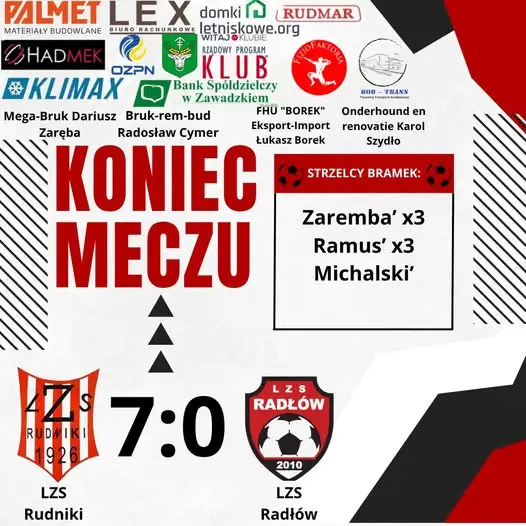 LZS Rudniki wygrywa z Radłowem. Dwa hat-tricki w jednym meczu!