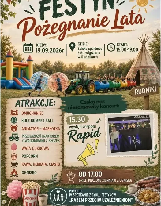 Pożegnanie Lata w Rudnikach – festyn „Razem przeciwko uzależnieniom” już w sobotę