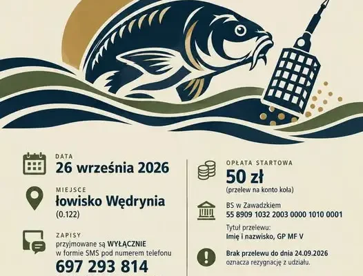 Zawody wędkarskie Method Feeder w Wędryni – zapisy tylko SMS-em