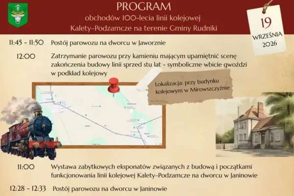Sto lat linii Kalety–Podzamcze. Parowóz wyruszy w historyczną trasę