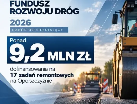 Ponad 9,2 mln zł na remonty dróg na Opolszczyźnie. Sprawdź, które gminy i powiaty otrzymają wsparcie