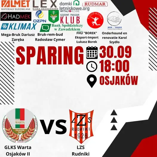 LZS Rudniki rozegra sparing w środku sezonu. Rywalem rezerwy GLKS Warta Osjaków