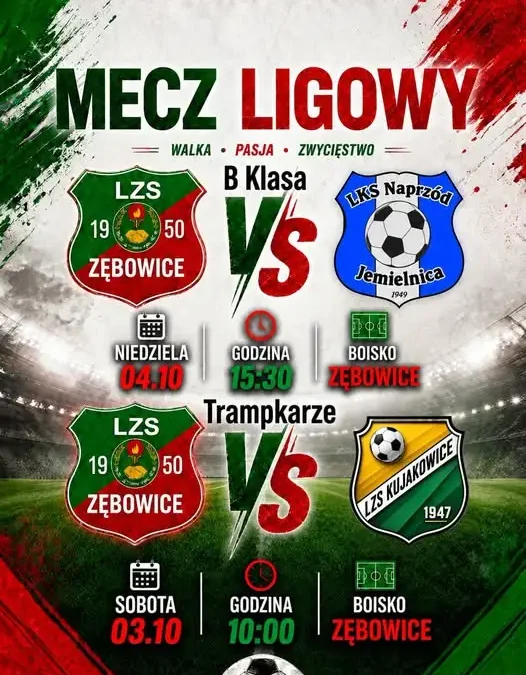 Weekendowe mecze LZS Zębowice – sprawdź terminarz