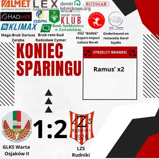 LZS Rudniki rozegrał sparing z rezerwami Warty Osjaków