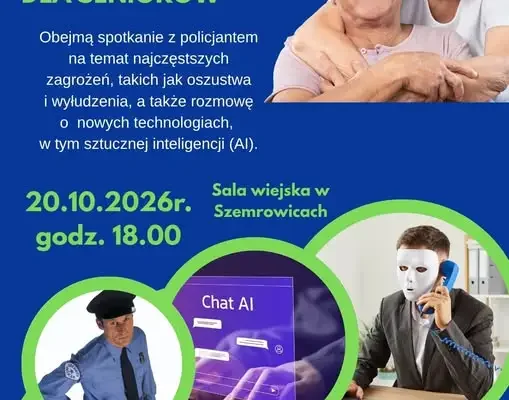 Aktywna Jesień Seniorów: dzielnicowy i rzecznik praw konsumentów poprowadzą zajęcia edukacyjne w Dobrodzieniu