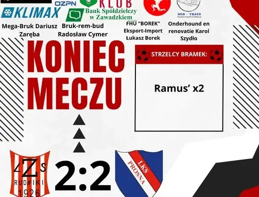 Remis w meczu LZS Rudniki z LKS Prosna Zdziechowice