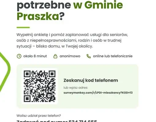 Gmina Praszka pyta mieszkańców o potrzeby w zakresie usług społecznych